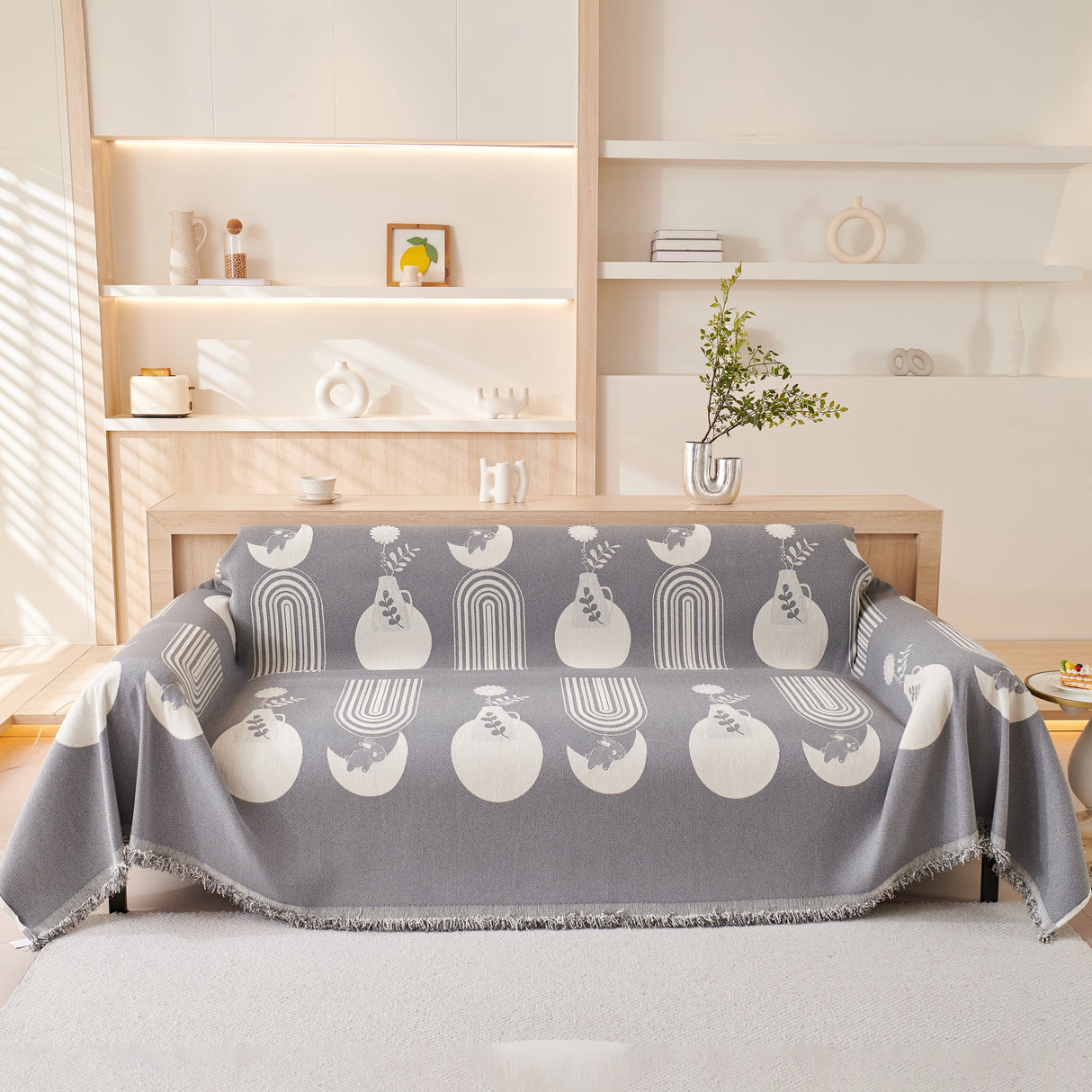 Decorative Throw Blankets for Couch Reversible Chenille Furniture Throw Covers for Sectional Sofa