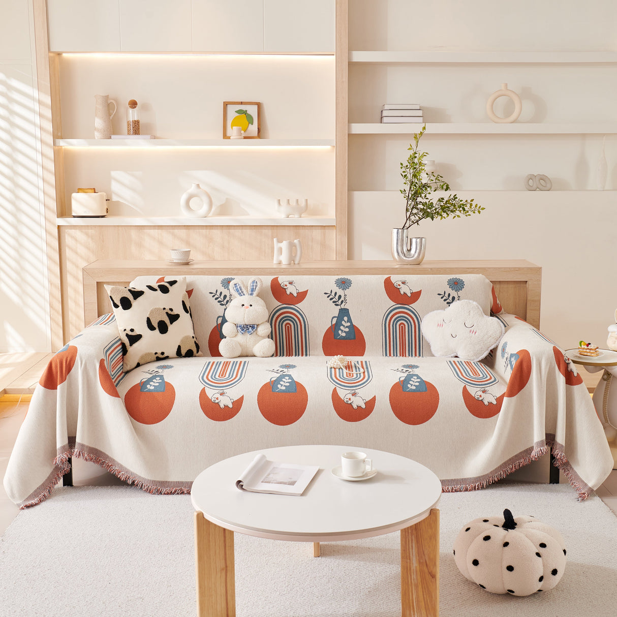 Decorative Throw Blankets for Couch Reversible Chenille Furniture Throw Covers for Sectional Sofa