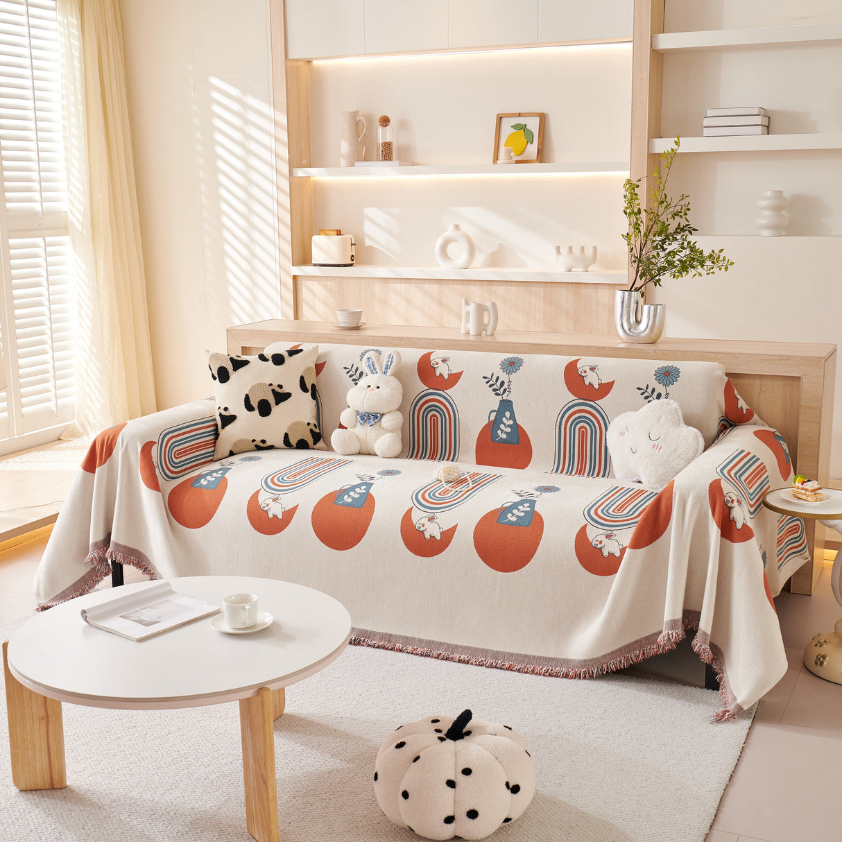 Decorative Throw Blankets for Couch Reversible Chenille Furniture Throw Covers for Sectional Sofa