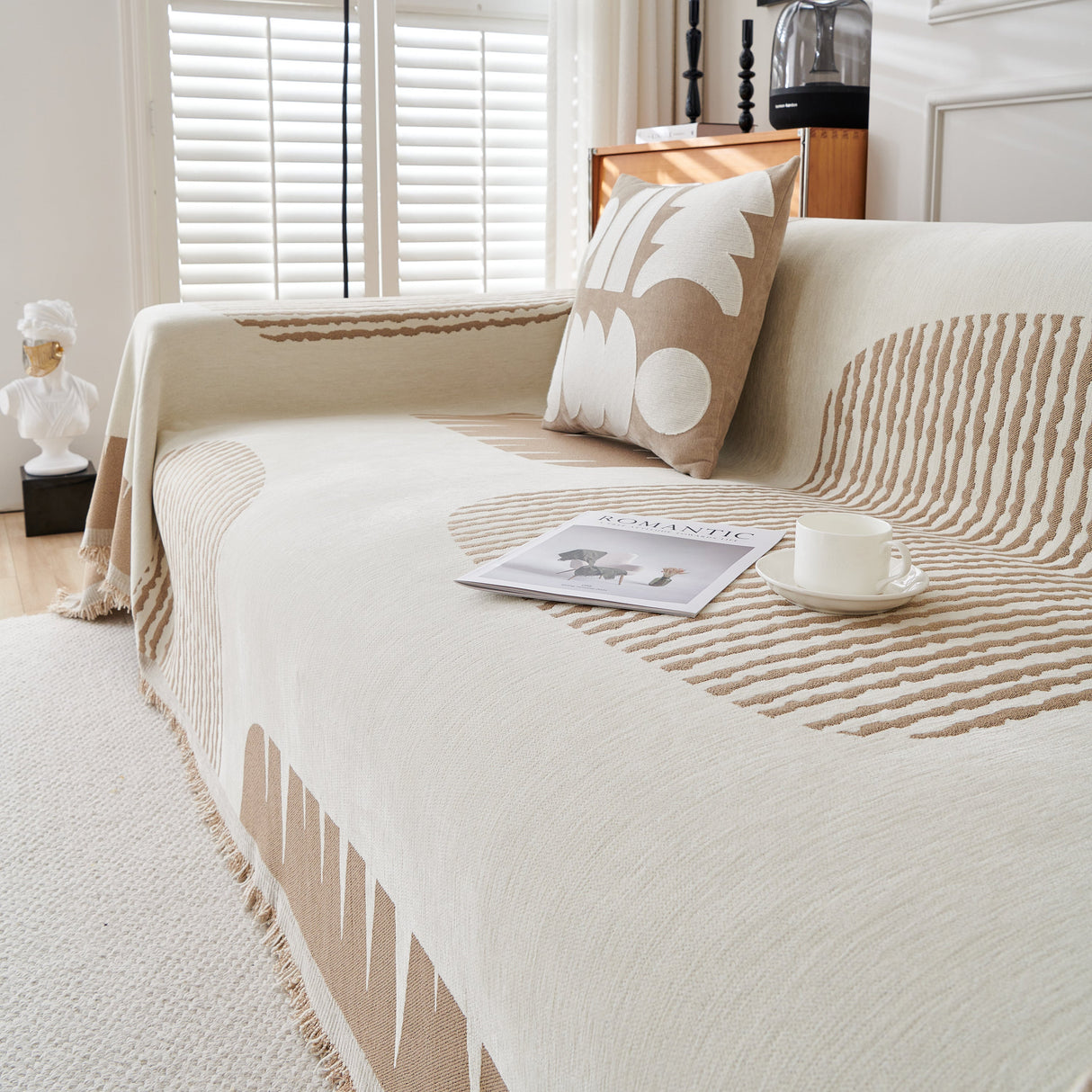 Soft Cozy Chenille Sofa Throw Blanket and Sectional Seat Covers, Scratch Resistant Sofa Couch Covers