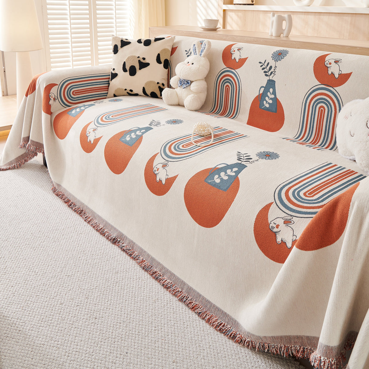 Decorative Throw Blankets for Couch Reversible Chenille Furniture Throw Covers for Sectional Sofa