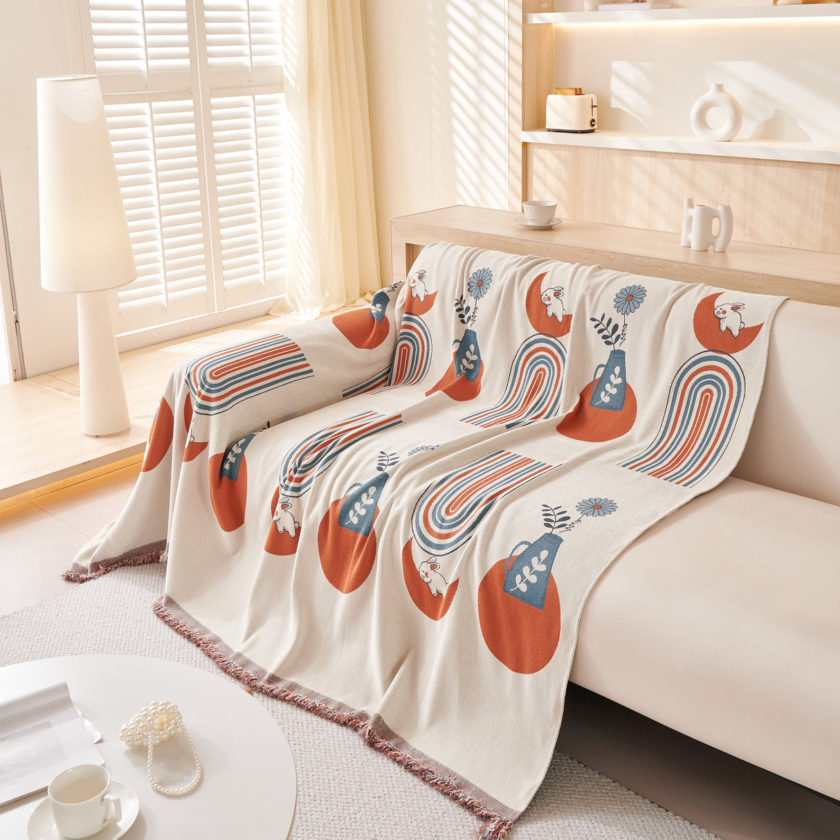 Decorative Throw Blankets for Couch Reversible Chenille Furniture Throw Covers for Sectional Sofa