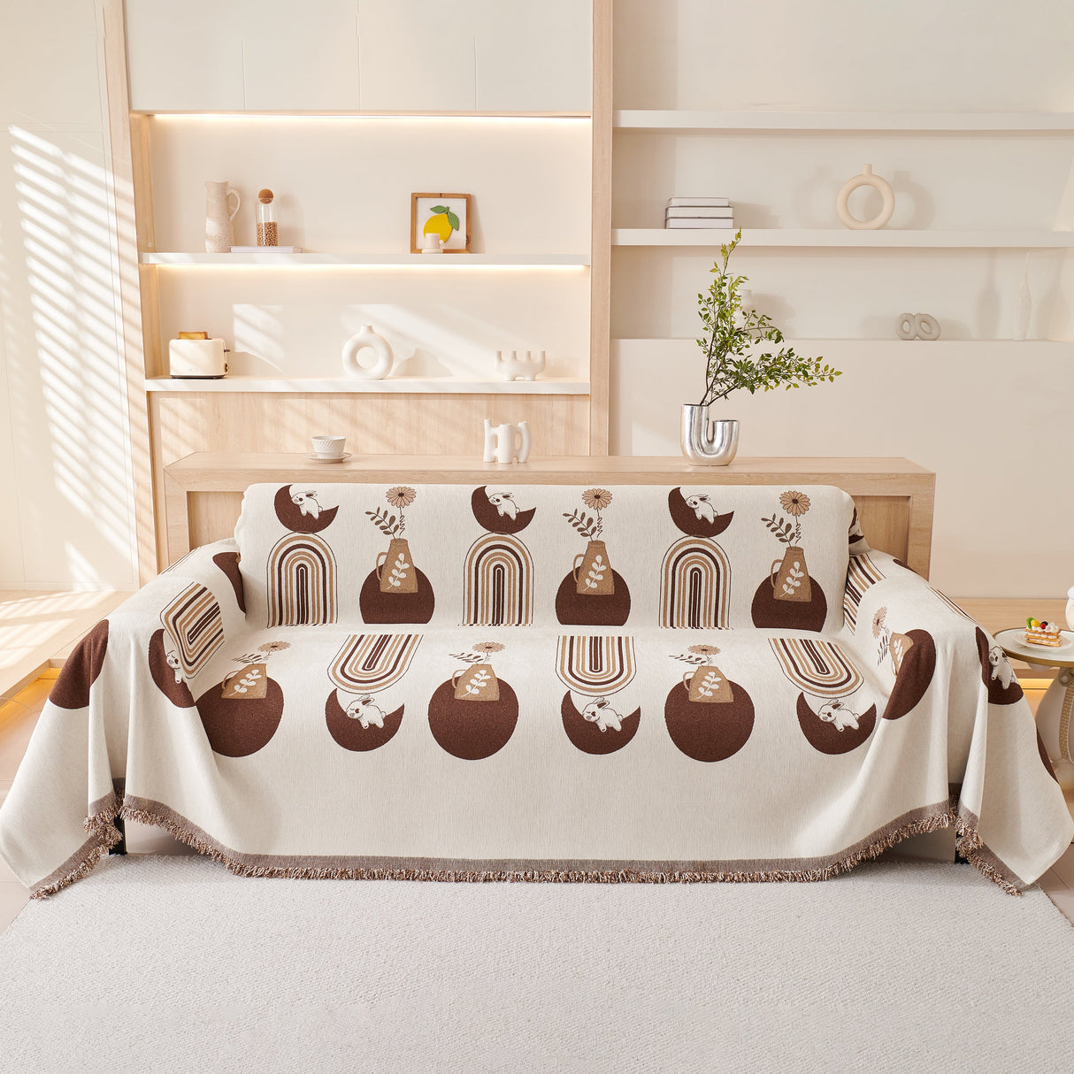 Decorative Throw Blankets for Couch Reversible Chenille Furniture Throw Covers for Sectional Sofa