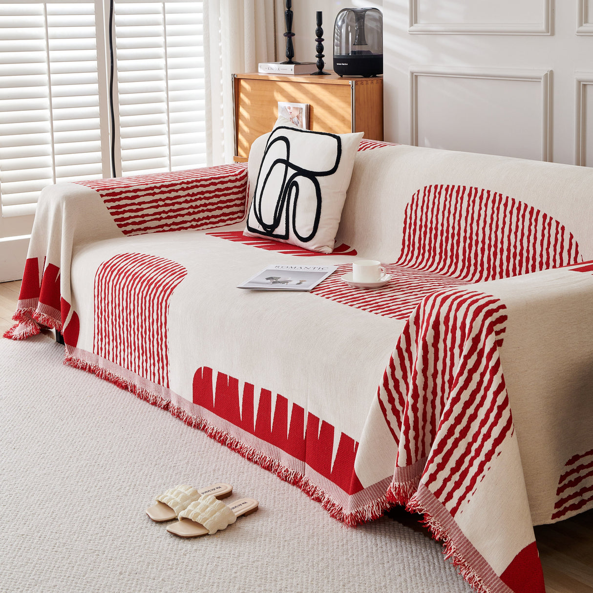 Soft Cozy Chenille Sofa Throw Blanket and Sectional Seat Covers, Scratch Resistant Sofa Couch Covers