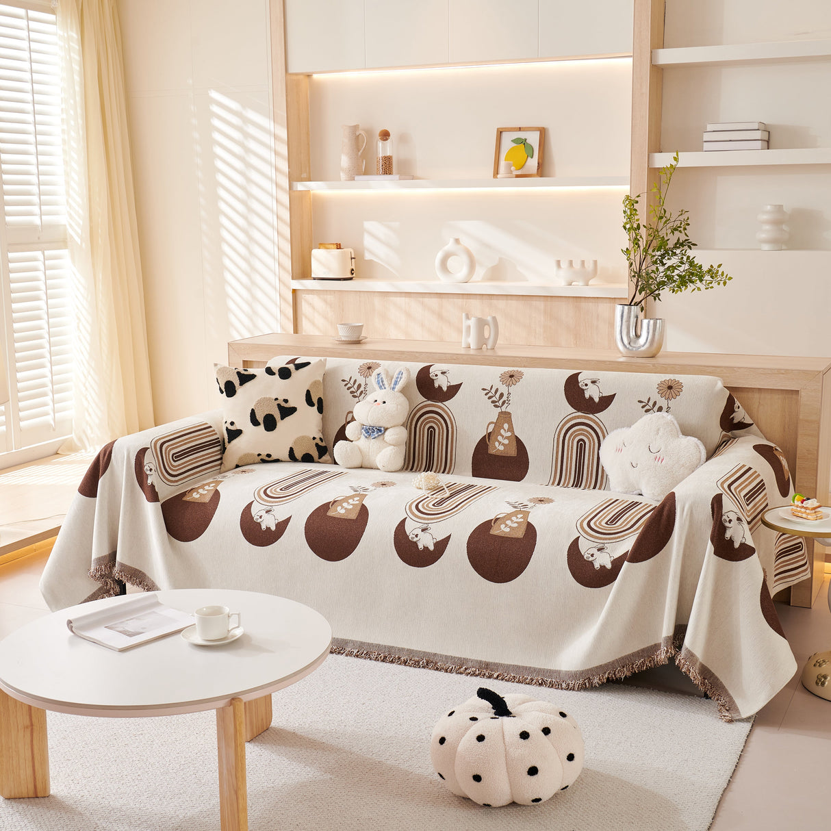 Decorative Throw Blankets for Couch Reversible Chenille Furniture Throw Covers for Sectional Sofa