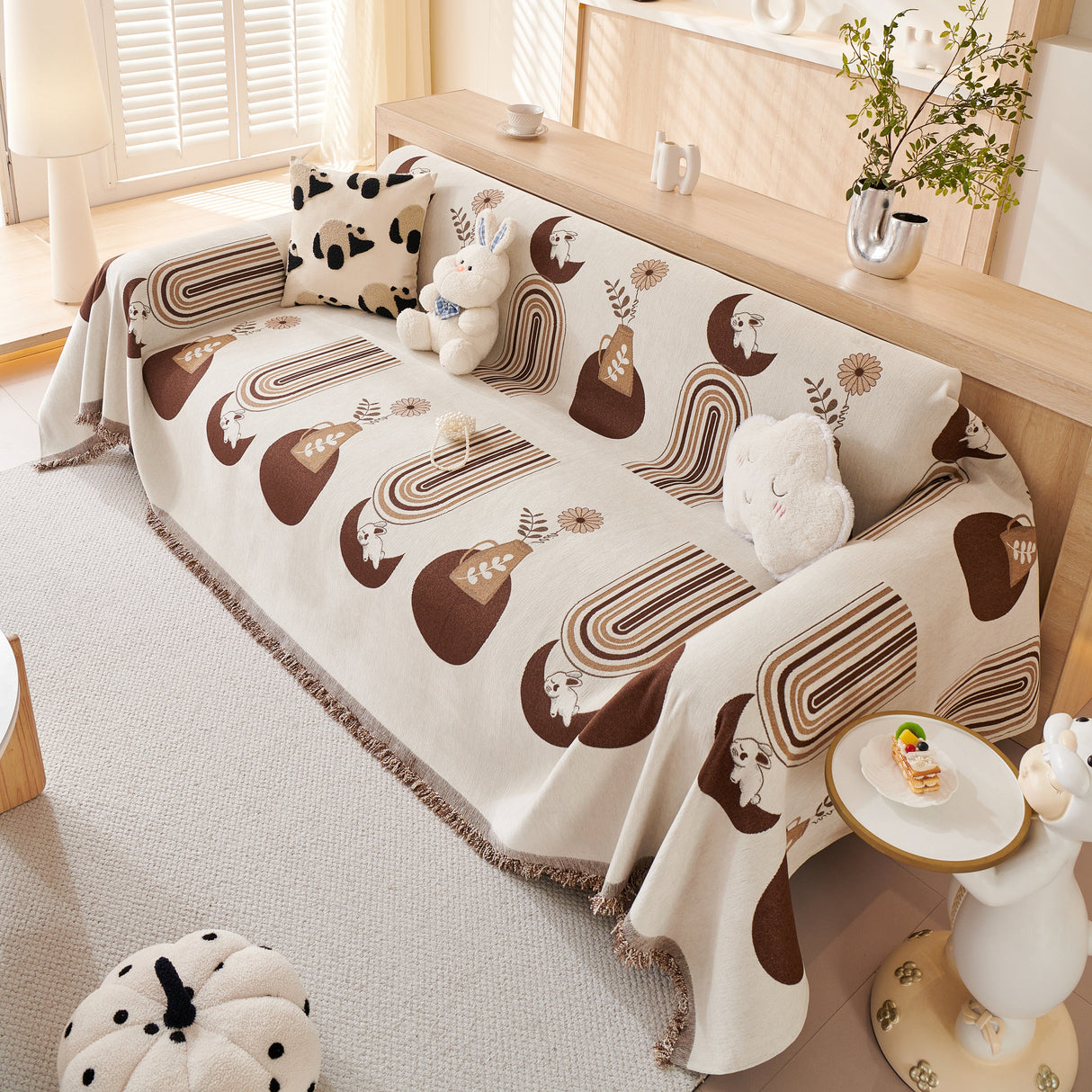 Decorative Throw Blankets for Couch Reversible Chenille Furniture Throw Covers for Sectional Sofa