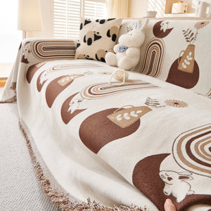 Decorative Throw Blankets for Couch Reversible Chenille Furniture Throw Covers for Sectional Sofa