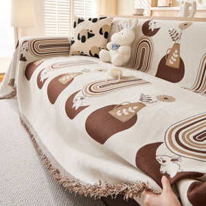 Decorative Throw Blankets for Couch Reversible Chenille Furniture Throw Covers for Sectional Sofa