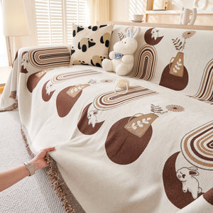 Decorative Throw Blankets for Couch Reversible Chenille Furniture Throw Covers for Sectional Sofa