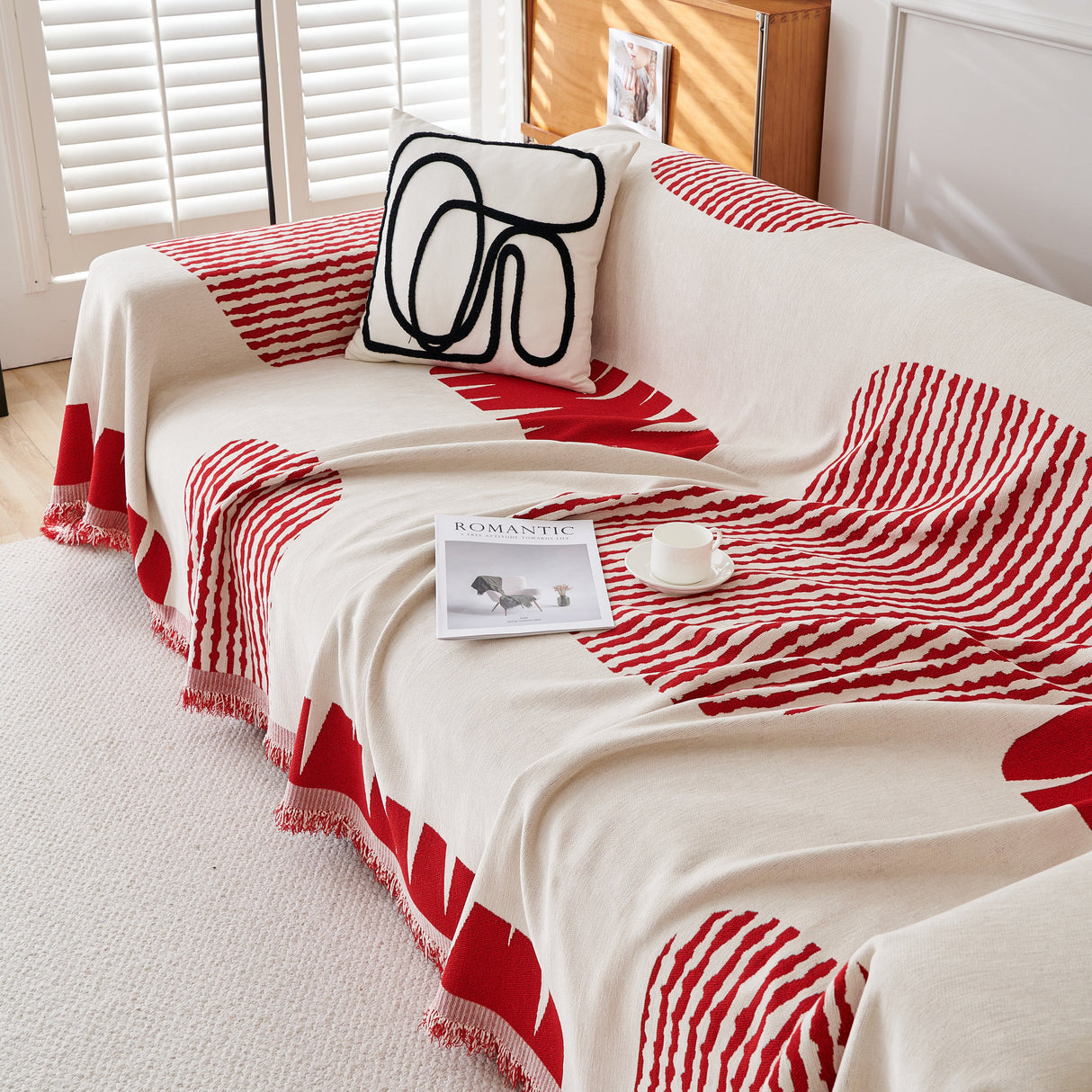 Soft Cozy Chenille Sofa Throw Blanket and Sectional Seat Covers, Scratch Resistant Sofa Couch Covers