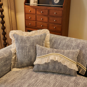 French Vintage Style Couch Cover with Skirt,  Non-Slip Sectional Furniture Covers