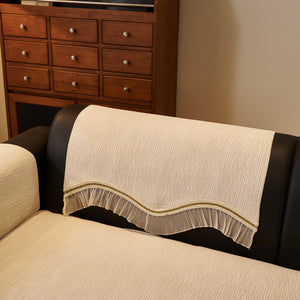 French Vintage Style Couch Cover with Skirt,  Non-Slip Sectional Furniture Covers