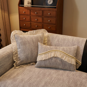 French Vintage Style Couch Cover with Skirt,  Non-Slip Sectional Furniture Covers