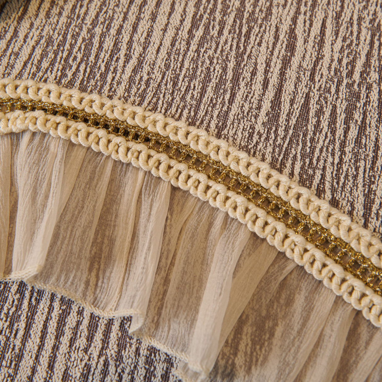 French Vintage Style Couch Cover with Skirt,  Non-Slip Sectional Furniture Covers