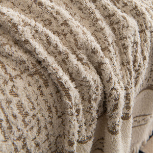 Textured Woven Furniture Protector for Couch, Rustic Farmhouse Sofa Throw Blanket