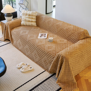 Thickened 3D Plush Premium Living Spaces Couch Covers Soft and Warm Couch Protector Blanket