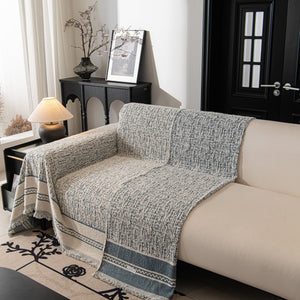 Textured Woven Furniture Protector for Couch, Rustic Farmhouse Sofa Throw Blanket