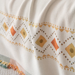 Bohemian Geometric Sofa Throw Cover, Cozy & Protective Ethnic-Inspired Couch Cover