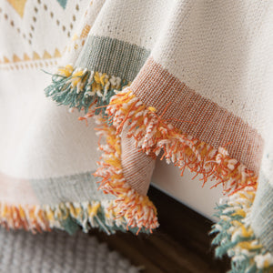 Bohemian Geometric Sofa Throw Cover, Cozy & Protective Ethnic-Inspired Couch Cover