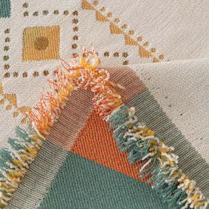 Bohemian Geometric Sofa Throw Cover, Cozy & Protective Ethnic-Inspired Couch Cover