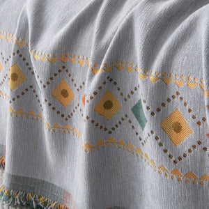 Bohemian Geometric Sofa Throw Cover, Cozy & Protective Ethnic-Inspired Couch Cover