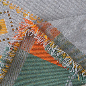 Bohemian Geometric Sofa Throw Cover, Cozy & Protective Ethnic-Inspired Couch Cover