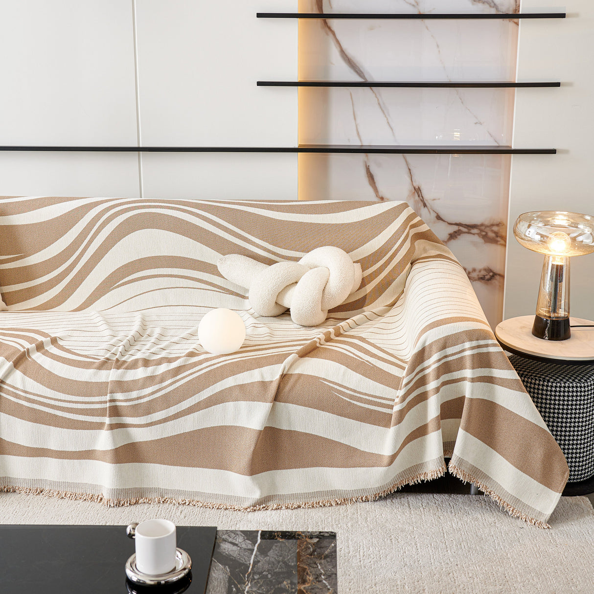 Soft Cozy Curved Throw Blankets for Couch, Sofa, Bed, Travel, Decorative Blankets for Women, Men, Kids Gift