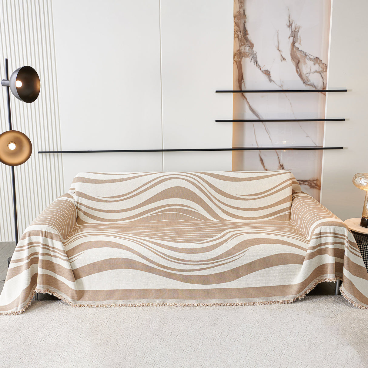 Soft Cozy Curved Throw Blankets for Couch, Sofa, Bed, Travel, Decorative Blankets for Women, Men, Kids Gift