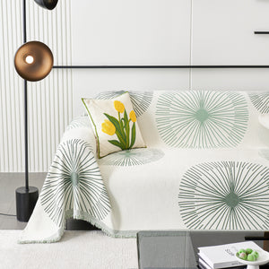 Dandelion Reversible Striped Couch Throw Cover for Living Room Pet Sofa Slipcovers Couch Protector