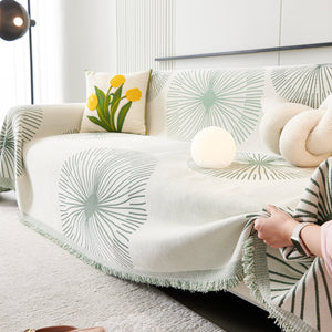 Dandelion Reversible Striped Couch Throw Cover for Living Room Pet Sofa Slipcovers Couch Protector