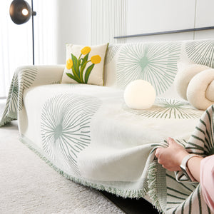 Dandelion Reversible Striped Couch Throw Cover for Living Room Pet Sofa Slipcovers Couch Protector