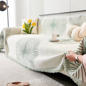 Dandelion Reversible Striped Couch Throw Cover for Living Room Pet Sofa Slipcovers Couch Protector