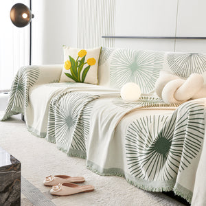 Dandelion Reversible Striped Couch Throw Cover for Living Room Pet Sofa Slipcovers Couch Protector