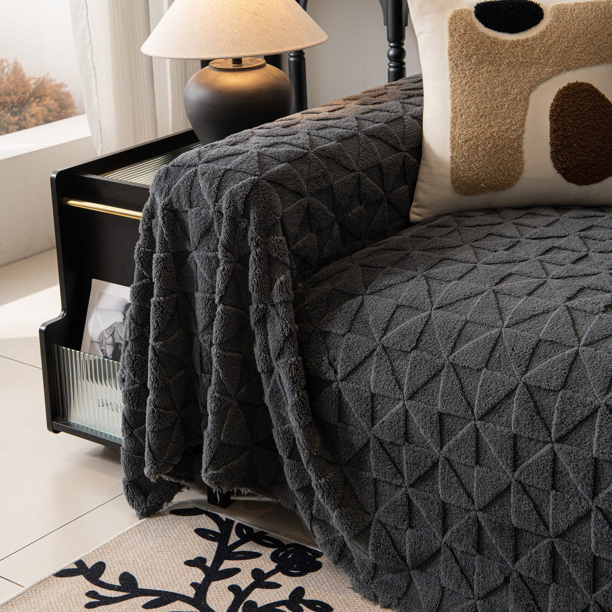 Plush Soft Couch Cover for Sofa and Furniture Lightweight Throw Blankets for Sectional Couch