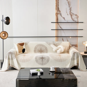 Dandelion Reversible Striped Couch Throw Cover for Living Room Pet Sofa Slipcovers Couch Protector