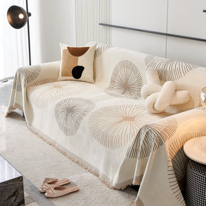 Dandelion Reversible Striped Couch Throw Cover for Living Room Pet Sofa Slipcovers Couch Protector