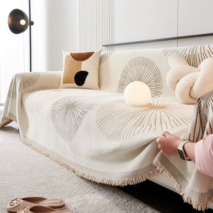 Dandelion Reversible Striped Couch Throw Cover for Living Room Pet Sofa Slipcovers Couch Protector