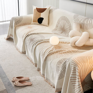 Dandelion Reversible Striped Couch Throw Cover for Living Room Pet Sofa Slipcovers Couch Protector