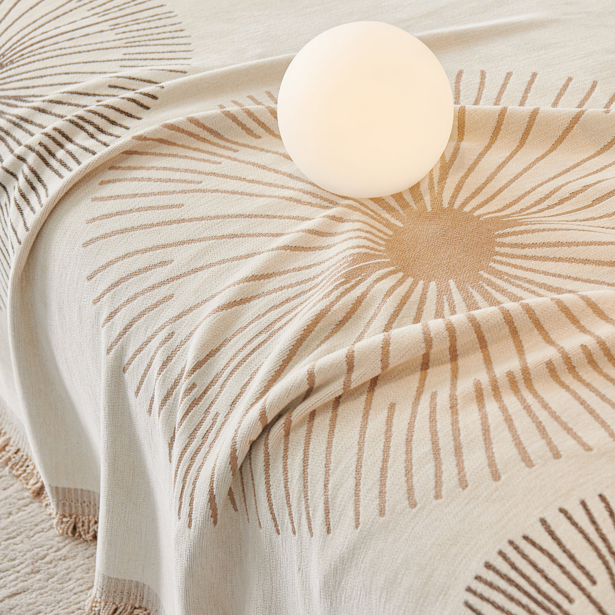 Dandelion Reversible Striped Couch Throw Cover for Living Room Pet Sofa Slipcovers Couch Protector