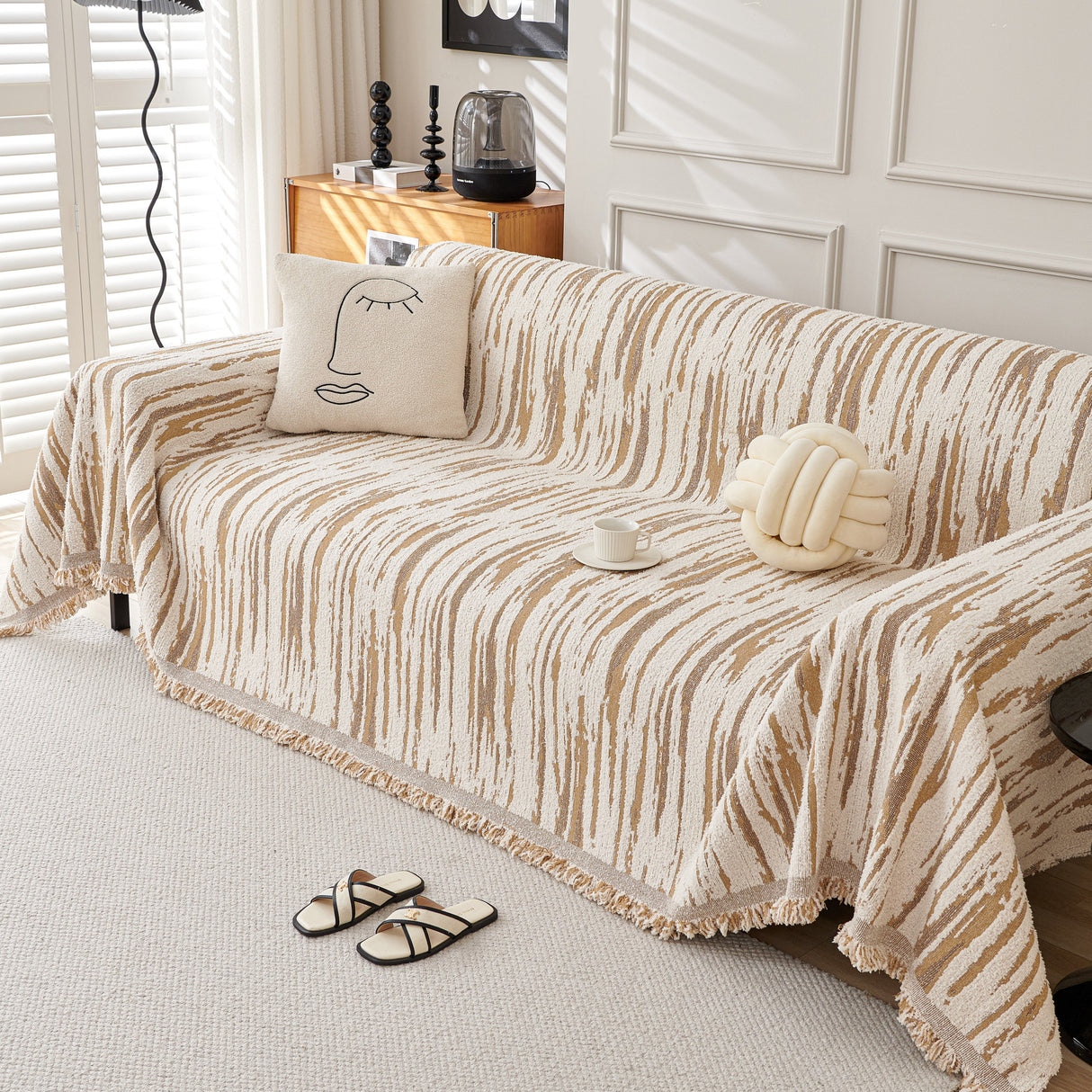 Reversible Sofa Throw Blanket, Couch Cover Sofa Slipcover for Most Shape Sofas