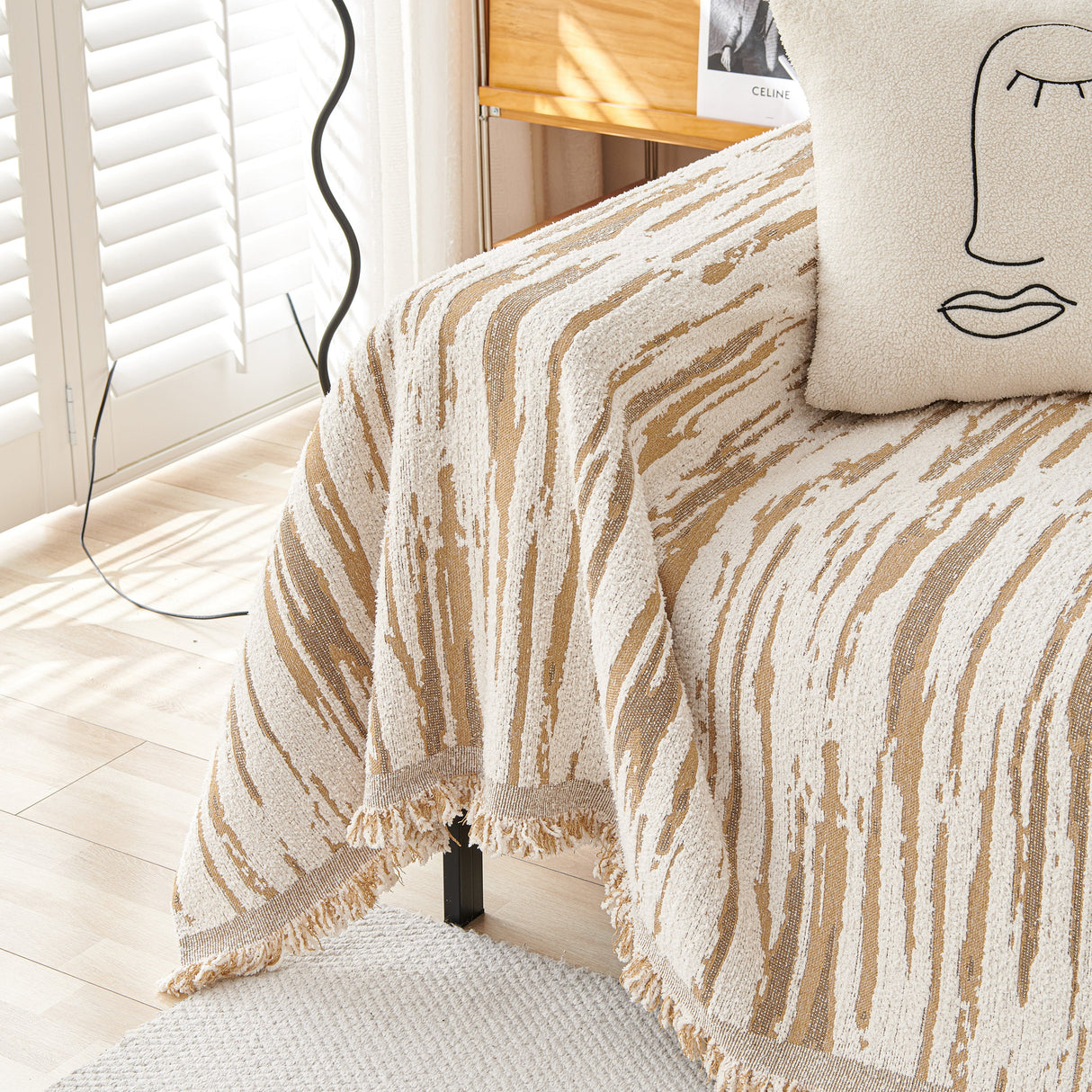 Reversible Sofa Throw Blanket, Couch Cover Sofa Slipcover for Most Shape Sofas