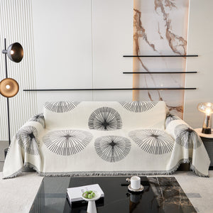 Dandelion Reversible Striped Couch Throw Cover for Living Room Pet Sofa Slipcovers Couch Protector