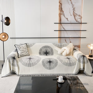 Dandelion Reversible Striped Couch Throw Cover for Living Room Pet Sofa Slipcovers Couch Protector