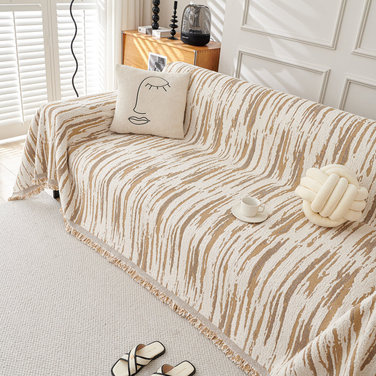 Reversible Sofa Throw Blanket, Couch Cover Sofa Slipcover for Most Shape Sofas