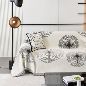 Dandelion Reversible Striped Couch Throw Cover for Living Room Pet Sofa Slipcovers Couch Protector