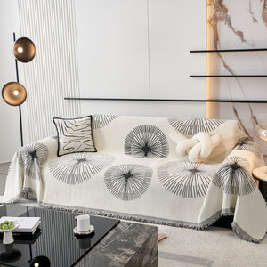 Dandelion Reversible Striped Couch Throw Cover for Living Room Pet Sofa Slipcovers Couch Protector