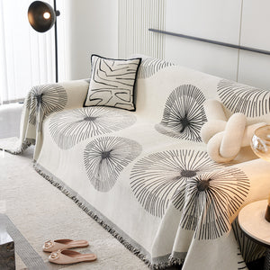 Dandelion Reversible Striped Couch Throw Cover for Living Room Pet Sofa Slipcovers Couch Protector