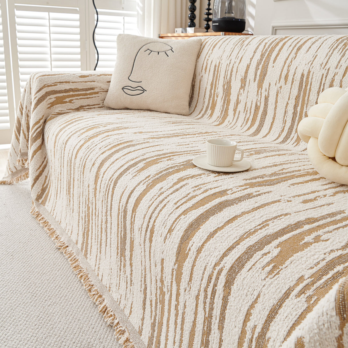 Reversible Sofa Throw Blanket, Couch Cover Sofa Slipcover for Most Shape Sofas