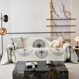 Dandelion Reversible Striped Couch Throw Cover for Living Room Pet Sofa Slipcovers Couch Protector