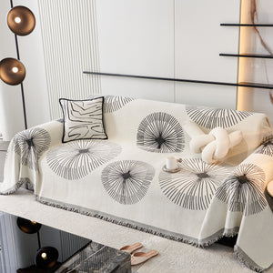 Dandelion Reversible Striped Couch Throw Cover for Living Room Pet Sofa Slipcovers Couch Protector